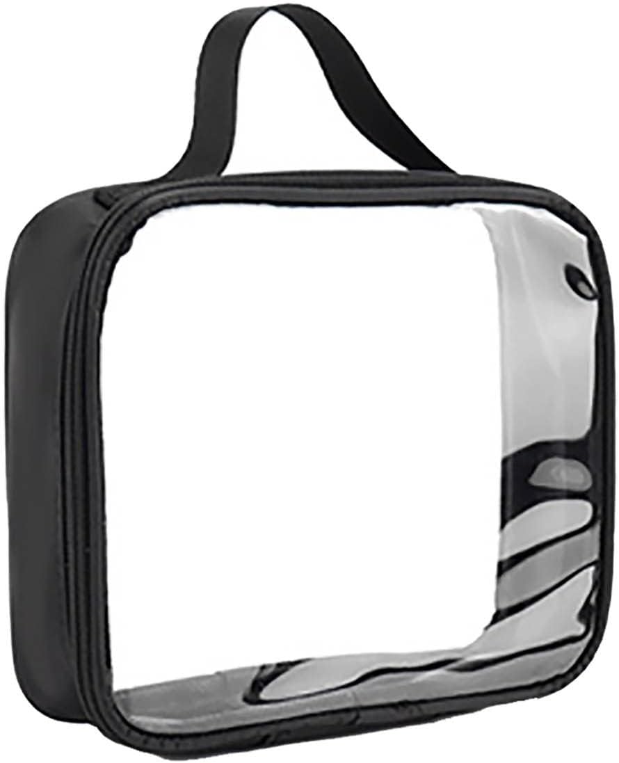 TSAApproved Toiletry Bag, Travel Size Wideopen Clear Makeup Bag Travel with Handle,Transparent Portable Lightweight Makeup Bags for Women for Accessories Essentials Toiletries Skincare Traveling