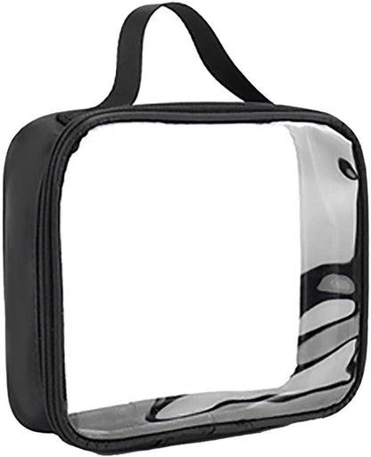 TSAApproved Toiletry Bag, Travel Size Wideopen Clear Makeup Bag Travel with Handle,Transparent Portable Lightweight Makeup Bags for Women for Accessories Essentials Toiletries Skincare Traveling
