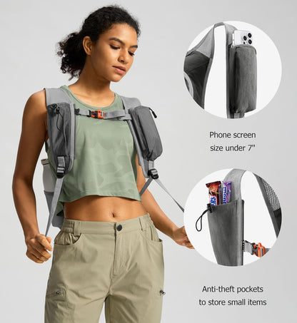 10L Small Hiking Backpack Travel Daypack Lightweight Packable Back Pack for Women Men(Black)