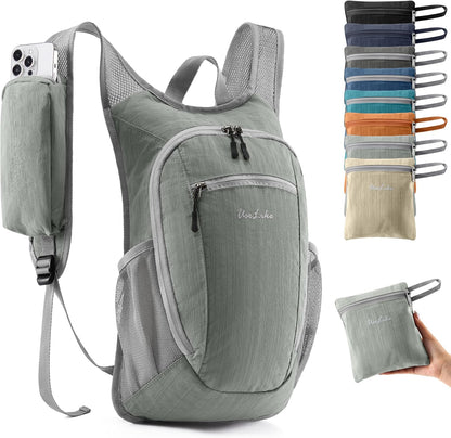 10L Small Hiking Backpack Travel Daypack Lightweight Packable Back Pack for Women Men(Black)