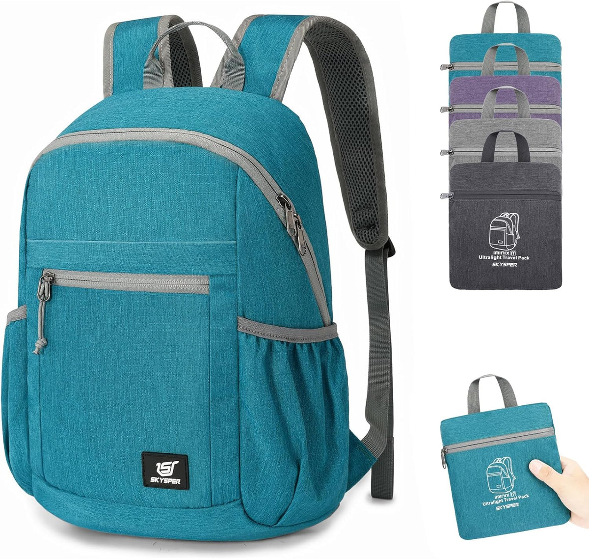 Anti Theft Hiking Backpack, 20L RFID Packable Travel Daypack, Lightweight Foldable Back Pack for Walking Daytrip