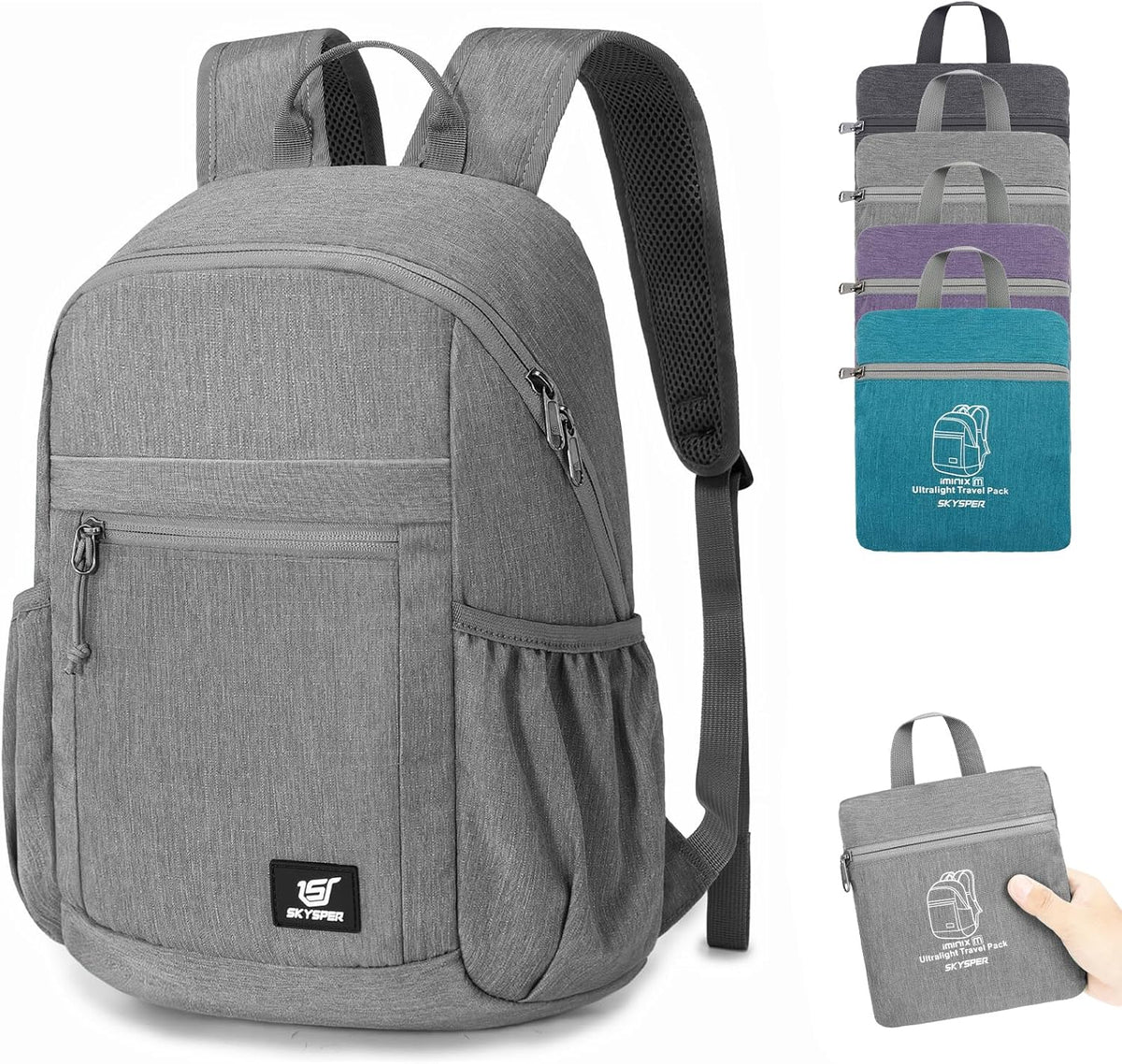 Anti Theft Hiking Backpack, 20L RFID Packable Travel Daypack, Lightweight Foldable Back Pack for Walking Daytrip