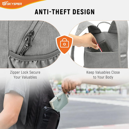 Anti Theft Hiking Backpack, 20L RFID Packable Travel Daypack, Lightweight Foldable Back Pack for Walking Daytrip