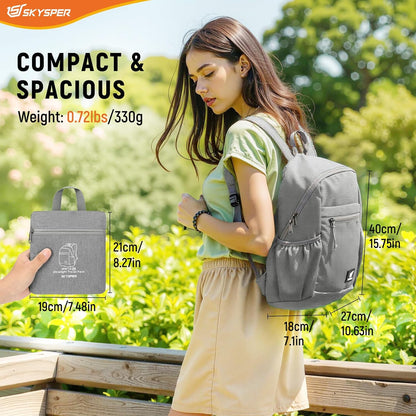 Anti Theft Hiking Backpack, 20L RFID Packable Travel Daypack, Lightweight Foldable Back Pack for Walking Daytrip