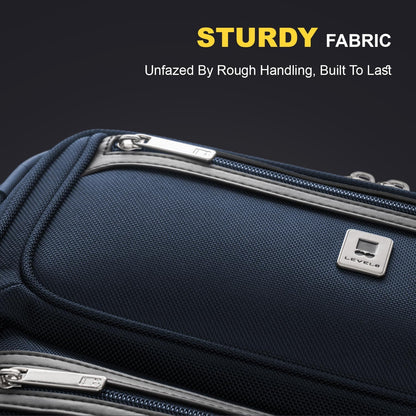Carry On Luggage Airline Approved with Compartment, Softside Expandable Rolling Suitcase with Spinner Wheels, Blue, Carry-On 20-Inch