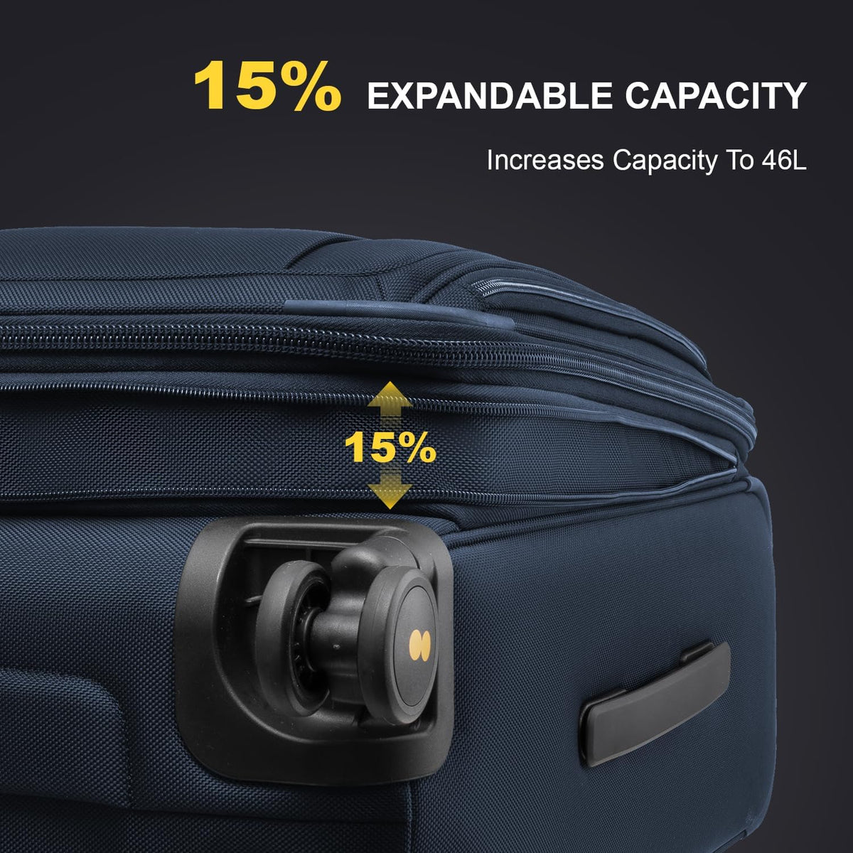 Carry On Luggage Airline Approved with Compartment, Softside Expandable Rolling Suitcase with Spinner Wheels, Blue, Carry-On 20-Inch