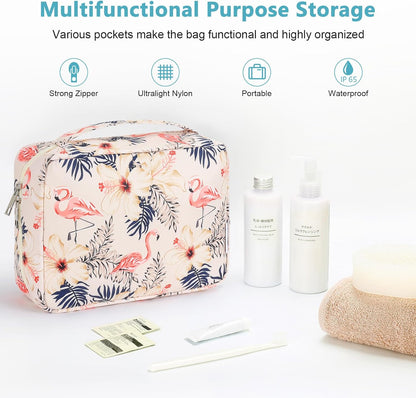 Hanging Toiletry Bag with Sturdy Hook - Large Portable Cosmetic Makeup Travel Organizer for Men & Women