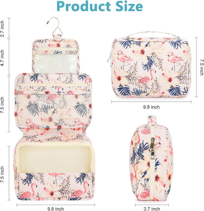 Hanging Toiletry Bag with Sturdy Hook - Large Portable Cosmetic Makeup Travel Organizer for Men & Women