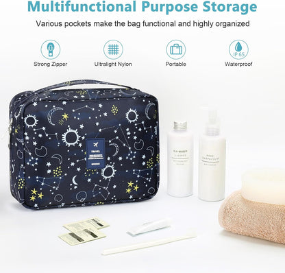 Hanging Toiletry Bag with Sturdy Hook - Large Portable Cosmetic Makeup Travel Organizer for Men & Women