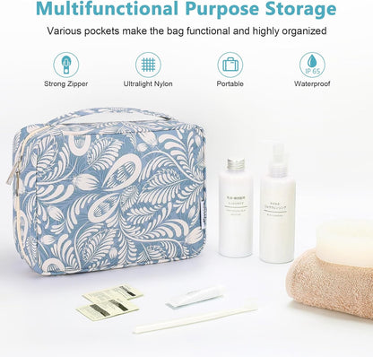Hanging Toiletry Bag with Sturdy Hook - Large Portable Cosmetic Makeup Travel Organizer for Men & Women