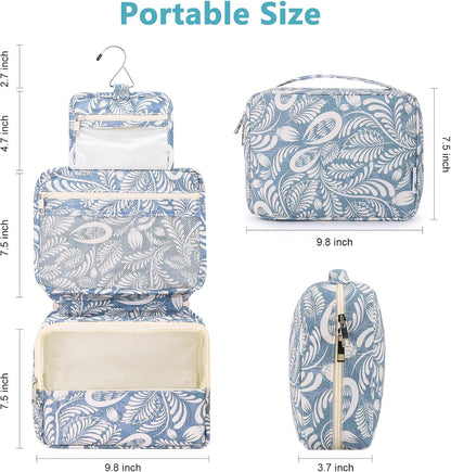 Hanging Toiletry Bag with Sturdy Hook - Large Portable Cosmetic Makeup Travel Organizer for Men & Women