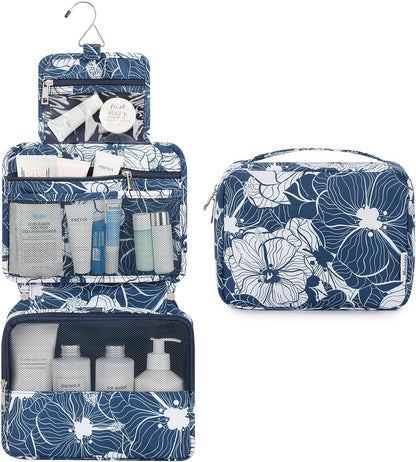 Hanging Toiletry Bag with Sturdy Hook - Large Portable Cosmetic Makeup Travel Organizer for Men & Women