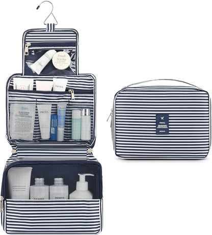 Hanging Toiletry Bag with Sturdy Hook - Large Portable Cosmetic Makeup Travel Organizer for Men & Women