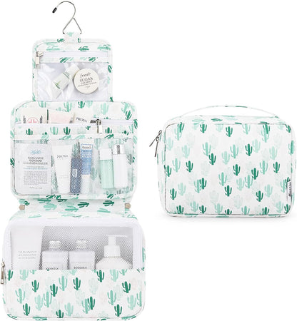 Hanging Toiletry Bag with Sturdy Hook - Large Portable Cosmetic Makeup Travel Organizer for Men & Women