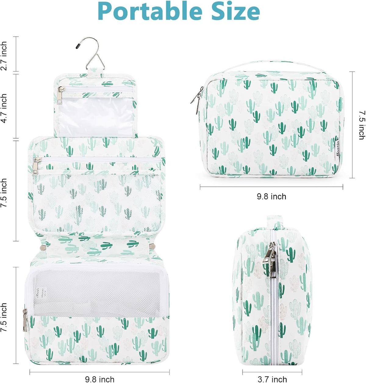 Hanging Toiletry Bag with Sturdy Hook - Large Portable Cosmetic Makeup Travel Organizer for Men & Women