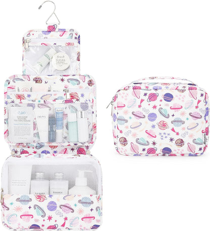 Hanging Toiletry Bag with Sturdy Hook - Large Portable Cosmetic Makeup Travel Organizer for Men & Women