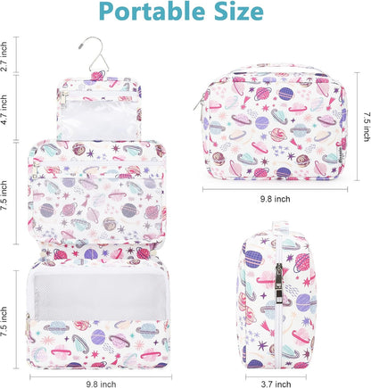 Hanging Toiletry Bag with Sturdy Hook - Large Portable Cosmetic Makeup Travel Organizer for Men & Women