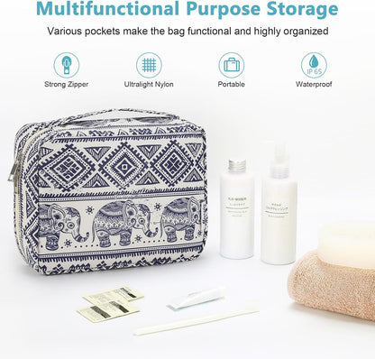 Hanging Toiletry Bag with Sturdy Hook - Large Portable Cosmetic Makeup Travel Organizer for Men & Women