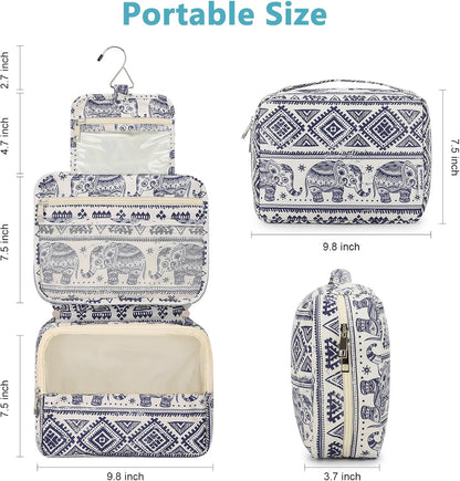Hanging Toiletry Bag with Sturdy Hook - Large Portable Cosmetic Makeup Travel Organizer for Men & Women