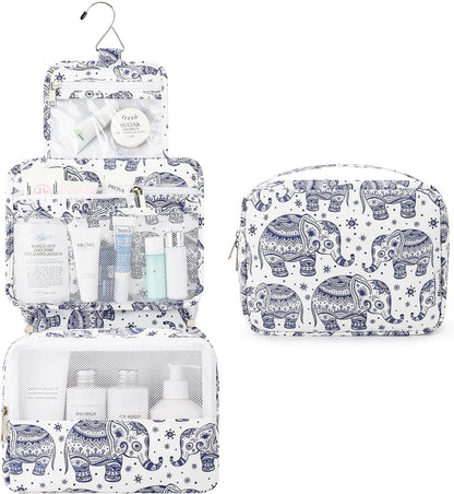 Hanging Toiletry Bag with Sturdy Hook - Large Portable Cosmetic Makeup Travel Organizer for Men & Women