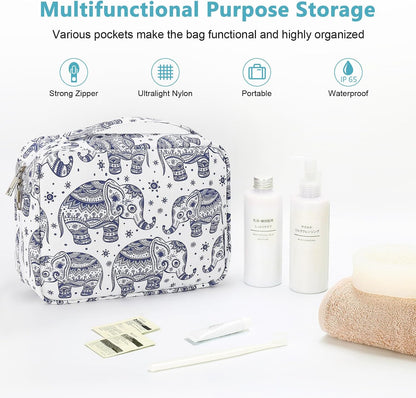 Hanging Toiletry Bag with Sturdy Hook - Large Portable Cosmetic Makeup Travel Organizer for Men & Women