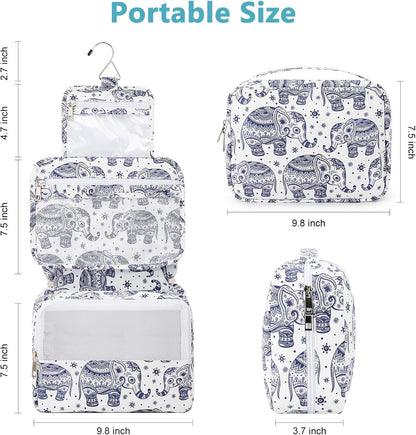 Hanging Toiletry Bag with Sturdy Hook - Large Portable Cosmetic Makeup Travel Organizer for Men & Women