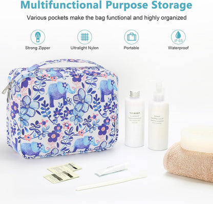 Hanging Toiletry Bag with Sturdy Hook - Large Portable Cosmetic Makeup Travel Organizer for Men & Women