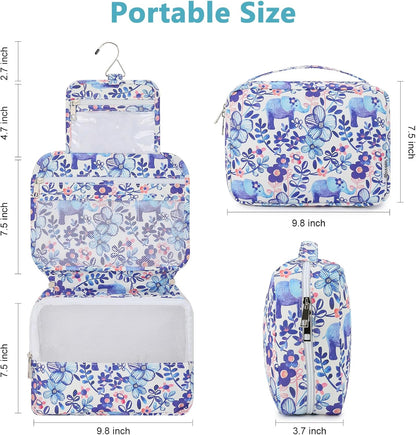 Hanging Toiletry Bag with Sturdy Hook - Large Portable Cosmetic Makeup Travel Organizer for Men & Women