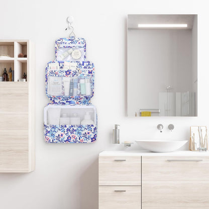 Hanging Toiletry Bag with Sturdy Hook - Large Portable Cosmetic Makeup Travel Organizer for Men & Women