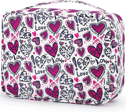 Hanging Toiletry Bag with Sturdy Hook - Large Portable Cosmetic Makeup Travel Organizer for Men & Women