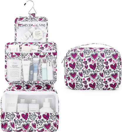 Hanging Toiletry Bag with Sturdy Hook - Large Portable Cosmetic Makeup Travel Organizer for Men & Women