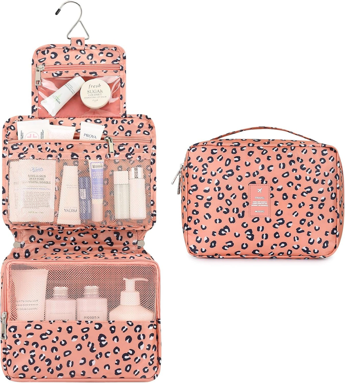 Hanging Toiletry Bag with Sturdy Hook - Large Portable Cosmetic Makeup Travel Organizer for Men & Women