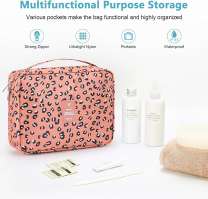 Hanging Toiletry Bag with Sturdy Hook - Large Portable Cosmetic Makeup Travel Organizer for Men & Women