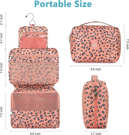 Hanging Toiletry Bag with Sturdy Hook - Large Portable Cosmetic Makeup Travel Organizer for Men & Women