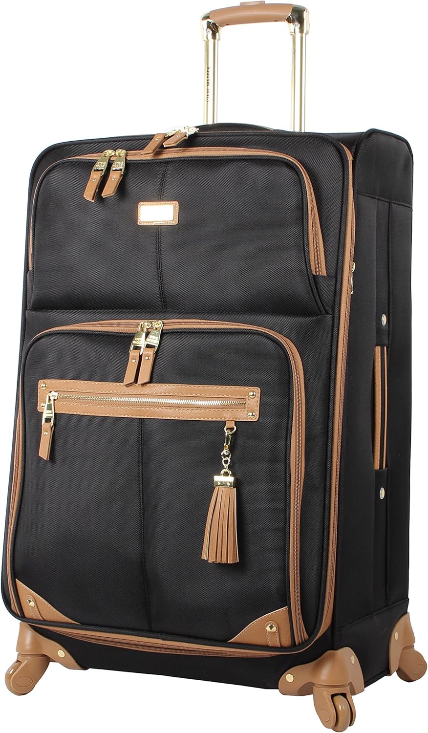 Designer Luggage Collection - 3 Piece Softside Expandable Lightweight Spinner Suitcase Set - Travel Set Includes an Under Seat Bag, 20-Inch Carry on and 28-Inch Checked Suitcase