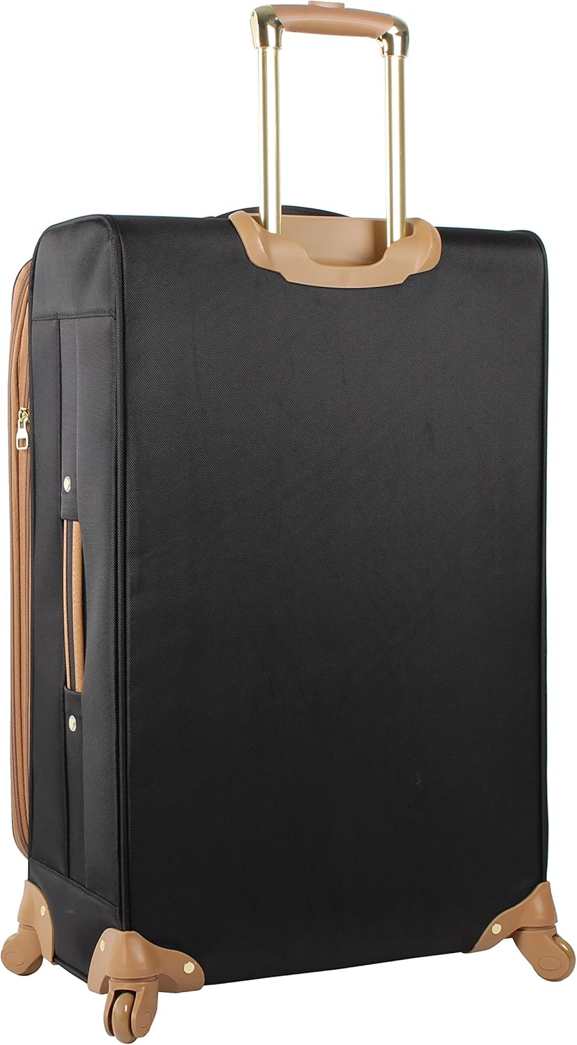 Designer Luggage Collection - 3 Piece Softside Expandable Lightweight Spinner Suitcase Set - Travel Set Includes an Under Seat Bag, 20-Inch Carry on and 28-Inch Checked Suitcase