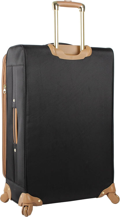 Designer Luggage Collection - 3 Piece Softside Expandable Lightweight Spinner Suitcase Set - Travel Set Includes an Under Seat Bag, 20-Inch Carry on and 28-Inch Checked Suitcase