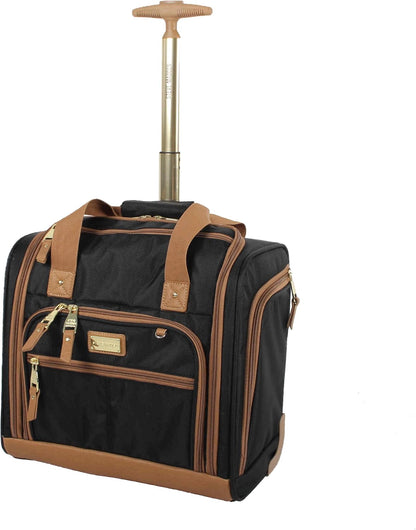 Designer Luggage Collection - 3 Piece Softside Expandable Lightweight Spinner Suitcase Set - Travel Set Includes an Under Seat Bag, 20-Inch Carry on and 28-Inch Checked Suitcase