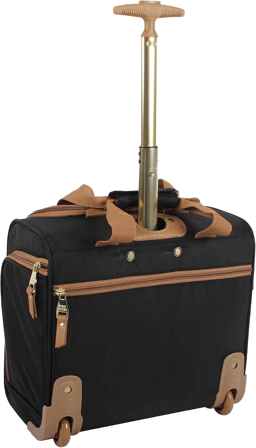 Designer Luggage Collection - 3 Piece Softside Expandable Lightweight Spinner Suitcase Set - Travel Set Includes an Under Seat Bag, 20-Inch Carry on and 28-Inch Checked Suitcase