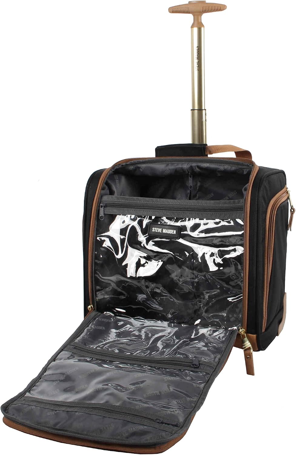 Designer Luggage Collection - 3 Piece Softside Expandable Lightweight Spinner Suitcase Set - Travel Set Includes an Under Seat Bag, 20-Inch Carry on and 28-Inch Checked Suitcase