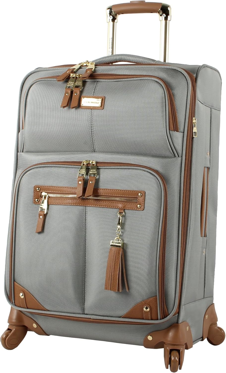 Designer Luggage Collection - 3 Piece Softside Expandable Lightweight Spinner Suitcase Set - Travel Set Includes an Under Seat Bag, 20-Inch Carry on and 28-Inch Checked Suitcase