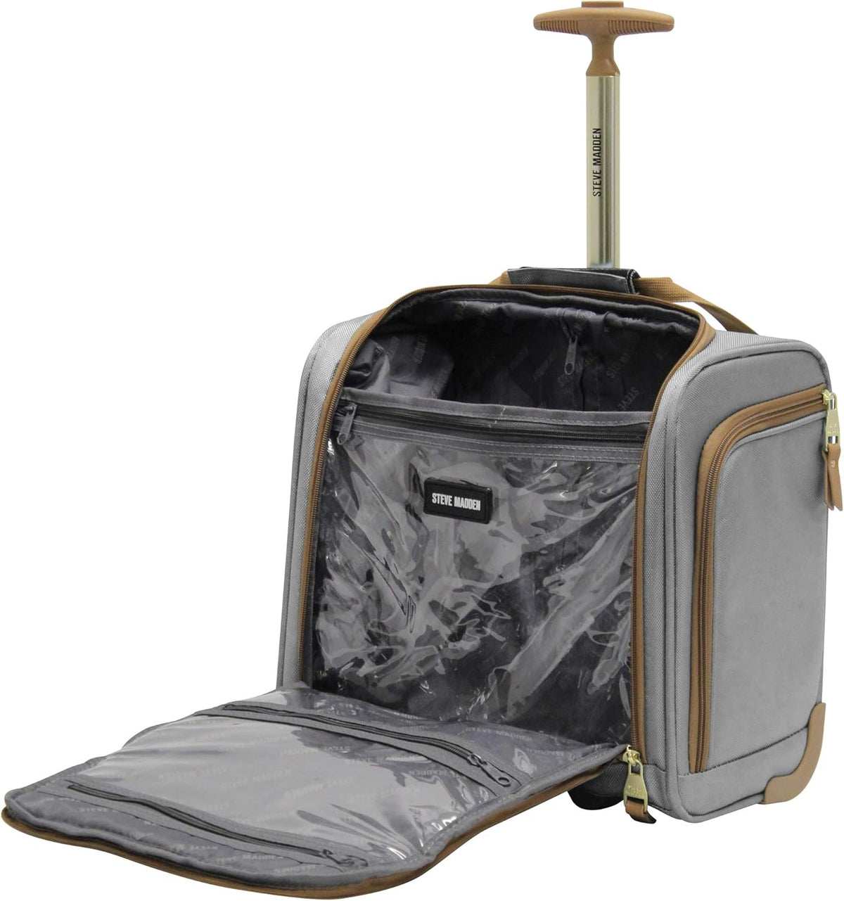 Designer Luggage Collection - 3 Piece Softside Expandable Lightweight Spinner Suitcase Set - Travel Set Includes an Under Seat Bag, 20-Inch Carry on and 28-Inch Checked Suitcase