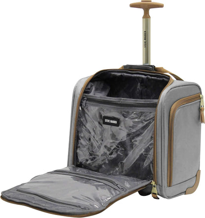 Designer Luggage Collection - 3 Piece Softside Expandable Lightweight Spinner Suitcase Set - Travel Set Includes an Under Seat Bag, 20-Inch Carry on and 28-Inch Checked Suitcase