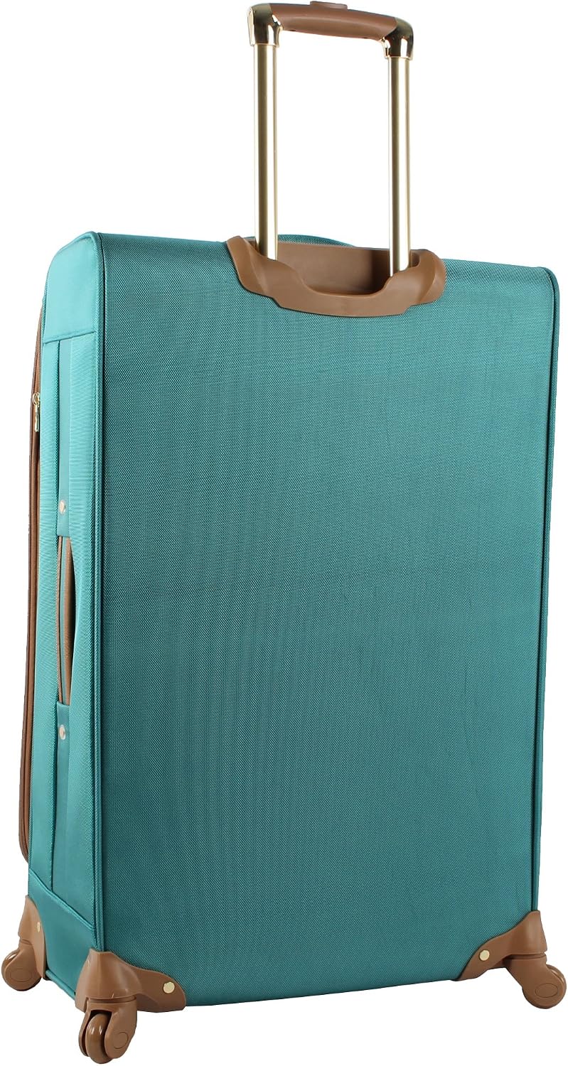 Designer Luggage Collection - 3 Piece Softside Expandable Lightweight Spinner Suitcase Set - Travel Set Includes an Under Seat Bag, 20-Inch Carry on and 28-Inch Checked Suitcase