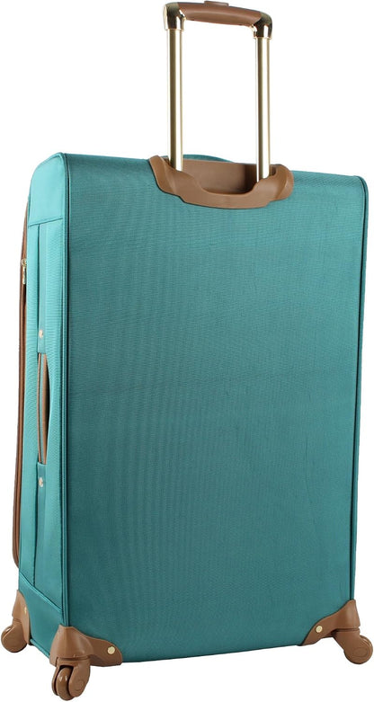 Designer Luggage Collection - 3 Piece Softside Expandable Lightweight Spinner Suitcase Set - Travel Set Includes an Under Seat Bag, 20-Inch Carry on and 28-Inch Checked Suitcase