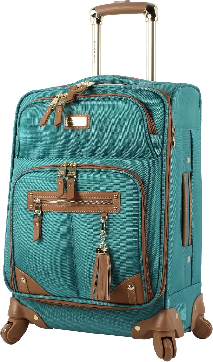 Designer Luggage Collection - 3 Piece Softside Expandable Lightweight Spinner Suitcase Set - Travel Set Includes an Under Seat Bag, 20-Inch Carry on and 28-Inch Checked Suitcase