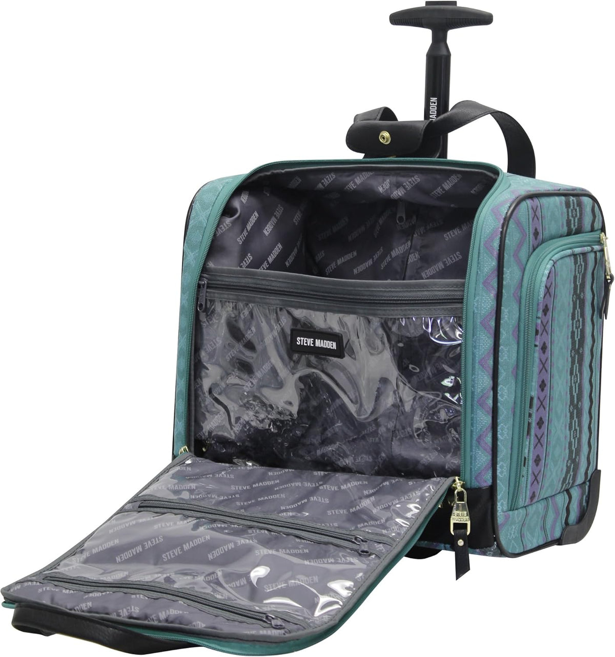 Designer Luggage Collection - 3 Piece Softside Expandable Lightweight Spinner Suitcase Set - Travel Set Includes an Under Seat Bag, 20-Inch Carry on and 28-Inch Checked Suitcase