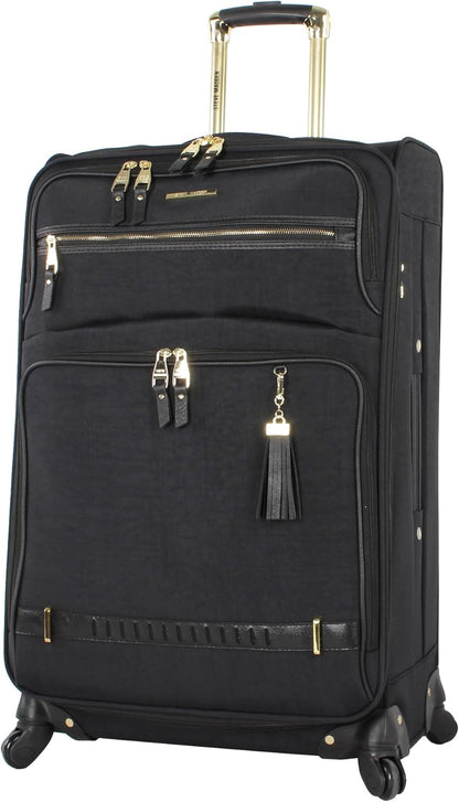 Designer Luggage Collection - 3 Piece Softside Expandable Lightweight Spinner Suitcase Set - Travel Set Includes an Under Seat Bag, 20-Inch Carry on and 28-Inch Checked Suitcase