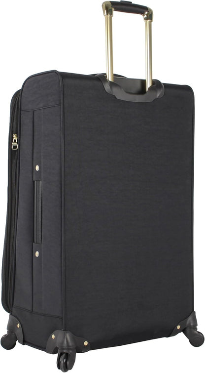 Designer Luggage Collection - 3 Piece Softside Expandable Lightweight Spinner Suitcase Set - Travel Set Includes an Under Seat Bag, 20-Inch Carry on and 28-Inch Checked Suitcase