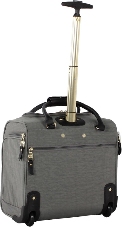 Designer Luggage Collection - 3 Piece Softside Expandable Lightweight Spinner Suitcase Set - Travel Set Includes an Under Seat Bag, 20-Inch Carry on and 28-Inch Checked Suitcase